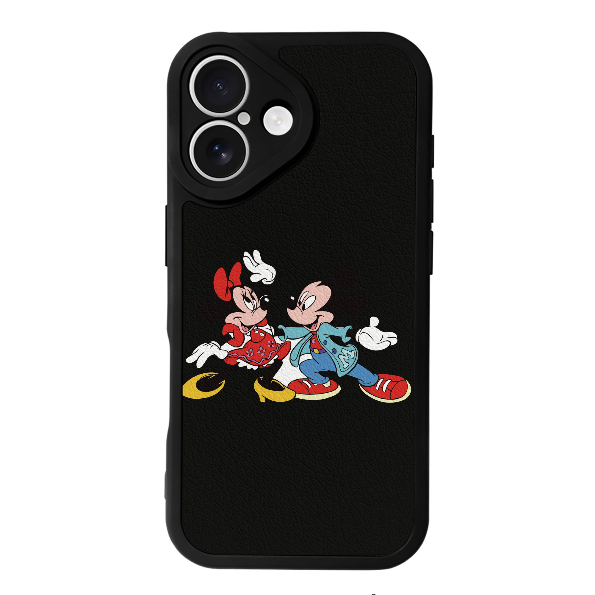 （画像用） ミッキーマウス Mickey Mouse 【iPhone 16シリーズ対応】シリコンスマホケース（レザー調） 材質：シリコン